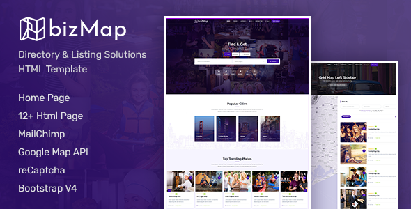 BizMap - Business Directory Listing HTML Template