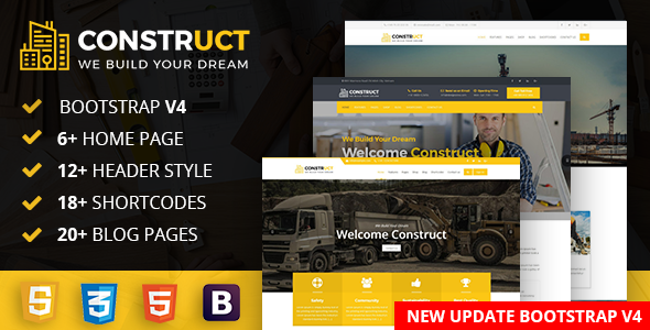Construct : Construction, Building & Maintenance Business Template