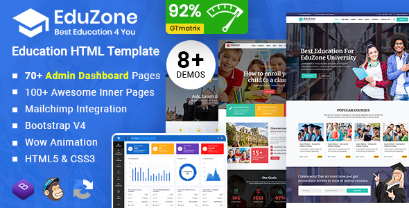 EduZone | Education Course & School Template + Admin Dashboard