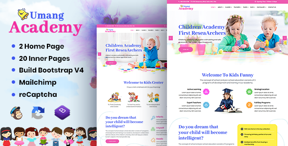 Umang Academy : Kindergarden, Kids Play School Template